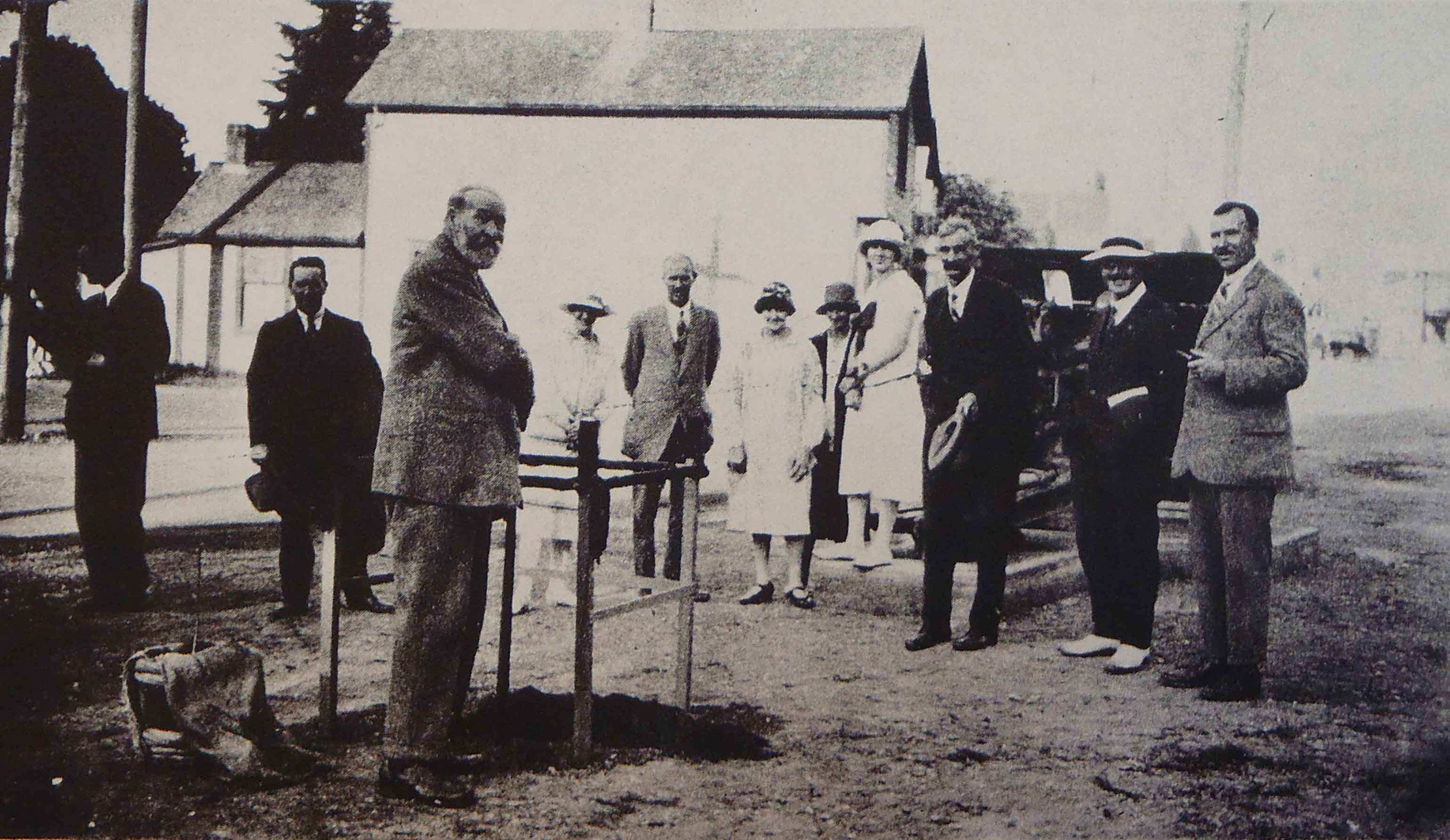 Brother david Alexander planting the Confederation Tree